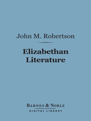 cover image of Elizabethan Literature (Barnes & Noble Digital Library)